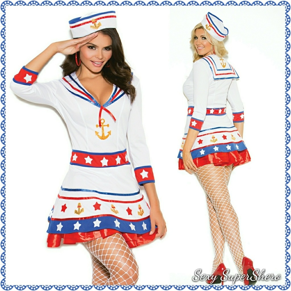 🎃SALE!🆕⛵Sexy Sailor Gal 2 Pc Halloween Costume!